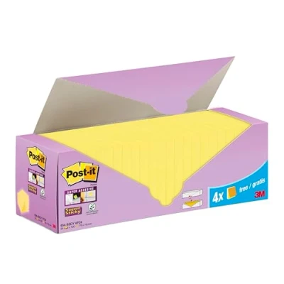 Abbildung von 3M 654 SSCY VP24, Quadratisch, Gelb, Papier, 76 mm, 90 Blätter