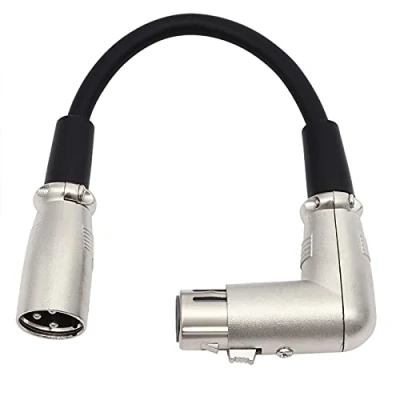 Abbildung von Oluote 3Pin XLR Stecker auf 90 Grad Rechtwinkliges Buchse Mikrofon Audio Verlängerungskabel (0,2 M)