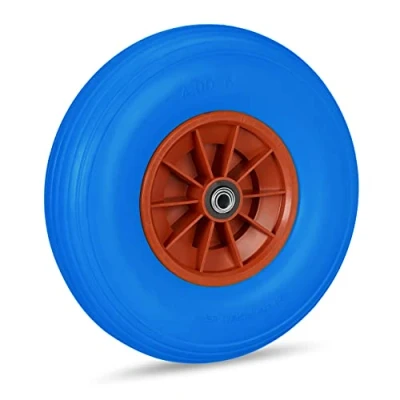 Abbildung von relaxdays Schubkarren Rad Schubkarrenrad Vollgummi 4.00 6, Blau Rot