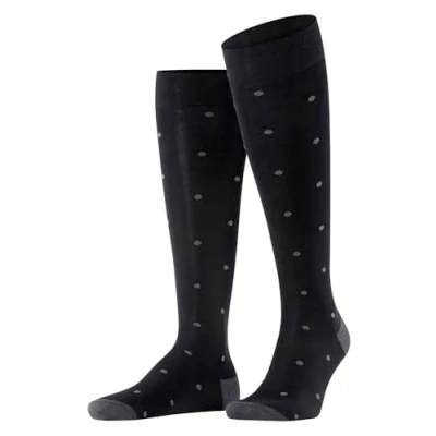 Abbildung von FALKE Herren Kniestrümpfe Dot M KH Baumwolle lang gemustert 1 Paar, Grau (Anthracite Melange 3096), 39 42