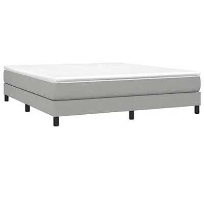 Abbildung von vidaXL Boxspringbett mit Matratze Polsterbett Doppelbett Hotelbett Bett Bettrahmen Bettgestell Lattenrost Schlafzimmerbett Hellgrau 180x200cm Stoff