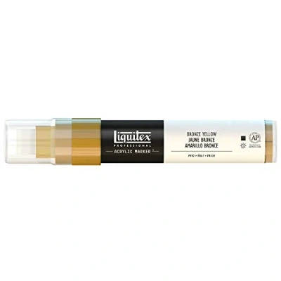 Abbildung von Liquitex 4610530 Professional Paint Marker, Acrylmarker mit hochpigmentierte Acrylfarbe auf Wasserbasis für den Innenbereich &amp; Außenbereich, breite Spitze Bronzegelb