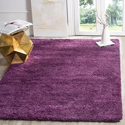 Abbildung von SAFAVIEH Zottelig Teppich für Wohnzimmer, Esszimmer, Schlafzimmer California Shag Collection, Hoher Flor, Lila, 122 X 183 cm