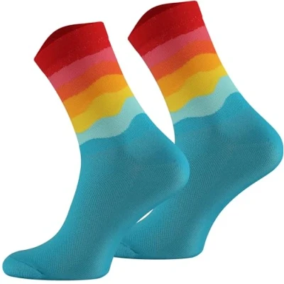 Abbildung von TODO Fahrradsocken Herren und Damen. Atmungsaktive Rennrad Socken Herren. Fahrrad Herren, Gestreifte Radsocken (COL BA_ROZ, 39 42)