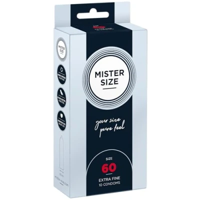 Abbildung von MISTER SIZE Kondome Extra Dünn &amp; Hauchzart Gefühlsecht Feucht Perfekte Passform Aus Naturkautschuk Latex für Natürliches Gefühl Höchste Sicherheit (10er Pack, 60mm)