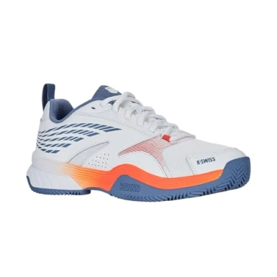 Abbildung von K SWISS Speedex CLAY Tennisschuh für Sandplätze, Herren, Größe: 42.5, White/infinity/scarlet ibis Leder und textil