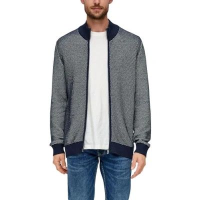 Abbildung von s.Oliver MIT Musterstruktur Strickjacke, Herren, Größe: Medium, Navy