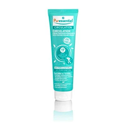 Abbildung von Puressentiel Circulation Feuchtigkeitscreme mit 17 ätherischen Ölen 100% rein und natürlich hilft bei schweren Beinen der Straffung 100 ml