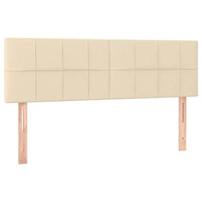 Abbildung von vidaXL Kopfteil 2 STK., Bettkopfteil mit Holzbeinen, Höhenverstellbar Polsterkopfteil für Bett, Betthaupt Bettzubehör Schlafzimmer, Creme 72x5x78/88cm Stoff