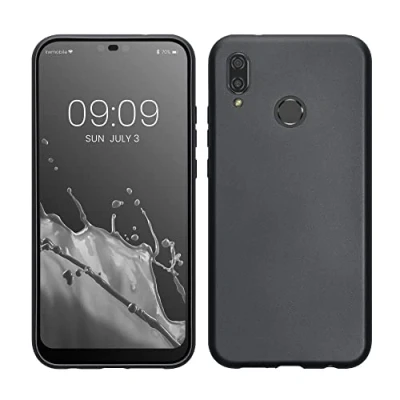 Abbildung von kwmobile Case kompatibel mit Huawei P20 Lite Hülle Schutzhülle aus Silikon metallisch schimmernd Handyhülle Metallic Grau