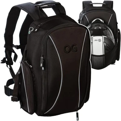 Abbildung von OG Original Motorrad Rucksack GO Schwarz Wasserdicht, 20L, Motorradhelm Tasche, Helm Trageriemen, Biking, Mann, Laptop Fach, Reflektierend, Anti Diebstahl