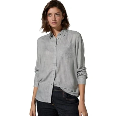 Abbildung von Cecil Gestreifte Melange Hemdbluse, Damen, Größe: XL, Grau