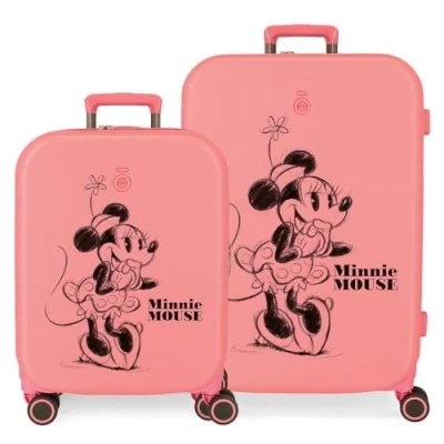 Abbildung von Disney Minnie Happiness Pink Kofferset 55/70 cm Starres ABS Integrierter TSA Verschluss 116L 7,54 kg 4 Doppelrollen Handgepäck