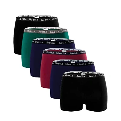 Abbildung von Libella® Panties Boxershorts Damen 6er Pack Hipsters Unterhose Unterwäsche Set Baumwolle 3429BBGR Mehrfarbig A S