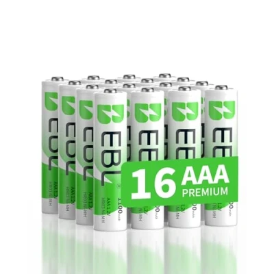 Abbildung von EBL AAA Akku 1100mAh 16 Stück Typ NI MH, 1.2V Batterien Wiederaufladbar, Micro