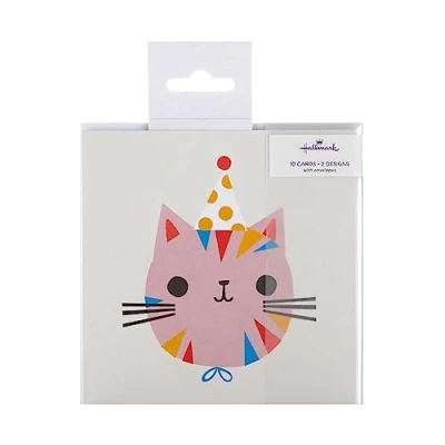 Abbildung von Hallmark Kinder Geburtstagskarten 10 Stück in 2 niedlichen Katzen Designs