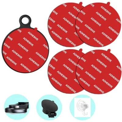 Abbildung von D.SKING 4 Stück, 70 mm, sehr hohe Haftung, Selbstklebende Ersatzteile, kreisförmige doppelseitige Pads für Armaturenbrett/Windschutzscheibe, Saugnapf, Handyhalterung, Auto, DVR, Zuhause