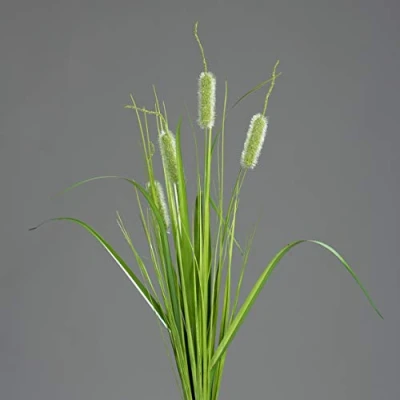 Abbildung von mucplants Künstlicher wunderschöner Schilfkolben Busch Grün Höhe 75cm Kunstgraszweig Dekogras Ziergras Kunstgras Kunstgrasbusch