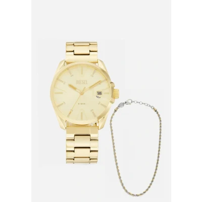 Abbildung von Diesel Three HAND DATE SET Uhr goldcoloured, Herren, Größe: One Size, Gold coloured