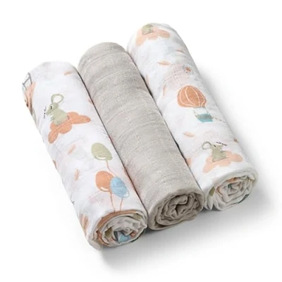 Abbildung von 3er Set Textilwindeln, Grau, Babyono