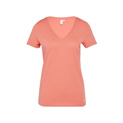 Abbildung von QS Damen 2162977 T Shirt V Neck, Koralle, X Large