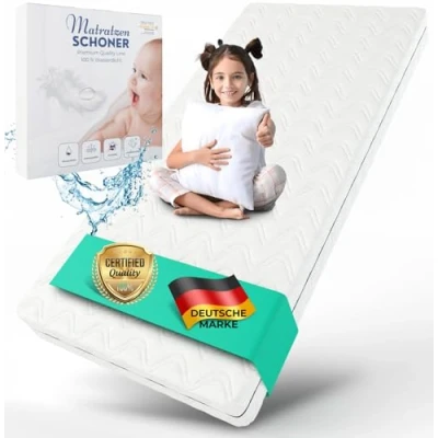 Abbildung von ALAVYA HOME® Kindermatratze 90x200 Cozy 10 cm hoch inkl. Matratzenschoner bis 30 Höhe Oeko Tex 100 Zertifiziert mit waschbarem Bezug Härtegrad H2 Matratze für Kinderbett Hausbett