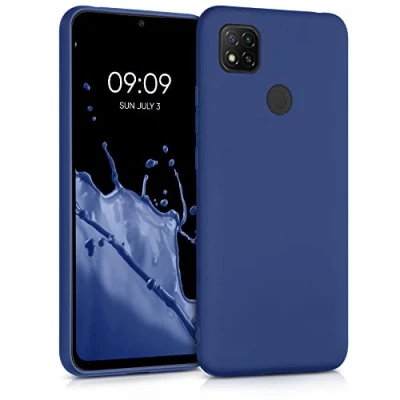 Abbildung von kwmobile Case kompatibel mit Xiaomi Redmi 9C Hülle Schutzhülle aus Silikon metallisch schimmernd Handyhülle Metallic Blau