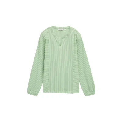Abbildung von TOM Tailor Vertical stripe Bluse, Damen, Größe: XS, Mid green white thin