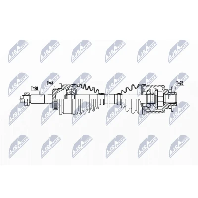 Abbildung von NTY NPW MZ 092 Antriebswelle Vorderachse links 490 Schaltgetriebe, Automatikgetriebe