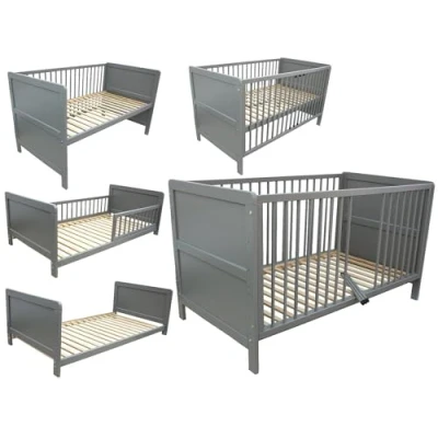 Abbildung von Micoland Kinderbett Juniorbett Beistellbett 140x70 cm 3in1 grau
