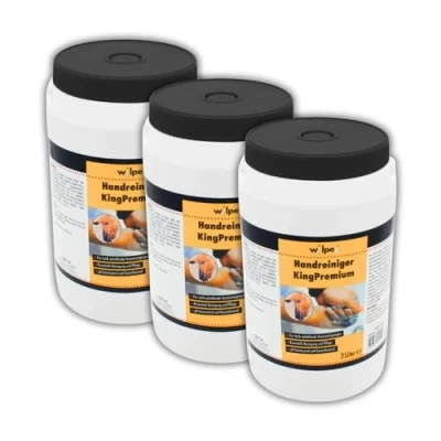 Abbildung von WILPEG Handreiniger 3L Seife, Waschpaste, Handwaschpaste für extreme Verschmutzungen wie Farbe, Klebstoff, Teer uvm. (KingPremium 3x 3L)