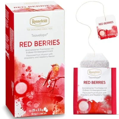 Abbildung von Ronnefeldt Teavelope Red Berries, aromatisierter Früchtetee, 6 x 25 Teebeutel, 6er Pack, 375 g