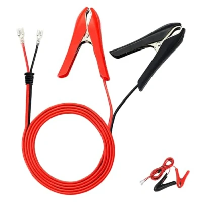 Abbildung von Lunpog Krokodilklemmen mit Kabel 1.8m, 18AWG 12V 24V Batterieklemme Clip On Quick Splice Crimp Lock Terminal Verlängerungskabel, Haushaltswerkzeuge