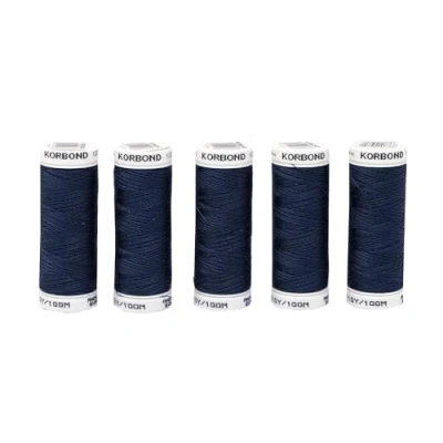 Abbildung von Korbond marineblauer 500 m Polyesterfaden 5 x 100 Spulen Handnäh und Nähmaschinen kein Einlaufen ideal zum Flicken, Schneidern, Quilten, Basteln, Reparaturen Verschönern, Polyester, 500m