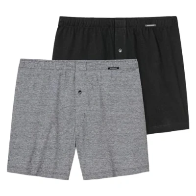 Abbildung von Schiesser 2 PACK Boxershorts, Herren, Größe: Small, Schwarz/grey melange