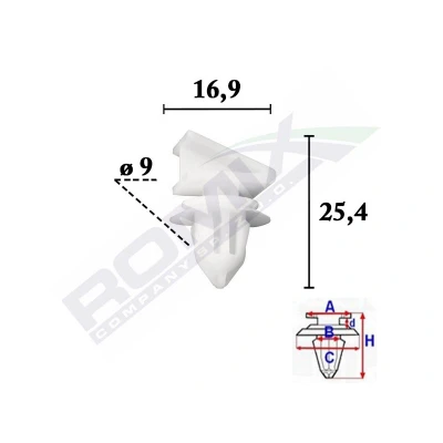 Abbildung von ROMIX C70617 Clip, Zier /Schutzleiste FORD: Focus C Max
