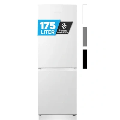 Abbildung von Heinrich&#039;s Kühlgefrierkombination 175Liter, Kühlvolumen 122L, Gefrierfach 53L,LED Innenraumbeleuchtung, Kühlschrank Türanschlag wechselbar, leise 39dB,große Tiefkühlboxen, 7 Temperaturstufen, weiß
