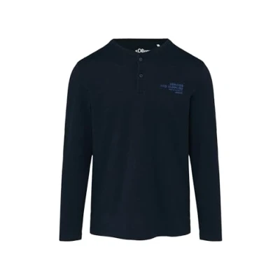 Abbildung von s.Oliver MIT Henley Ausschnitt Langarmshirt, Herren, Größe: XXL, Navy