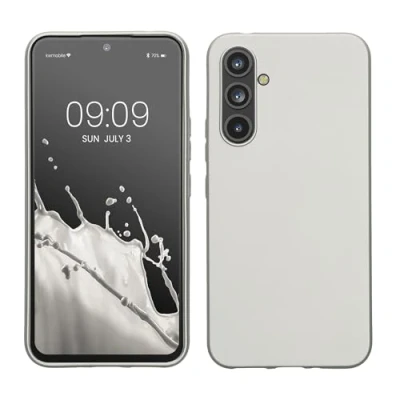 Abbildung von kwmobile Hülle kompatibel mit Samsung Galaxy A54 5G TPU Silikon Handyhülle Schutzhülle stoßabsorbierend flexibel Case in Metallic Silber