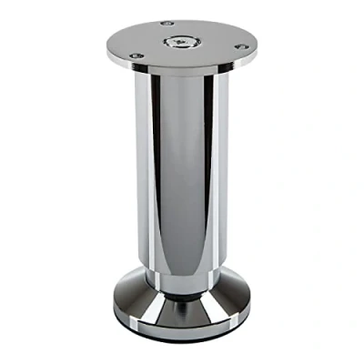 Abbildung von Möbelfuß TERRA Höhe 120 mm Chrom poliert Schrankbein höhenverstellbar bis max. 15 mm, belastbar 250 kg von SOTECH