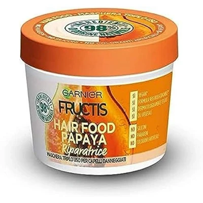 Abbildung von Garnier Fructis Hair Food Papaya, 3 in 1 Reparaturmaske mit veganer Formel für geschädigtes Haar, 390 ml