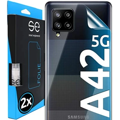 Abbildung von smart engineered [2 Stück] Entspiegelte 3D Schutzfolien für die Rückseite kompatibel mit Samsung Galaxy A42 5G, matt, selbstheilender Schutz vor Schmutz und Kratzern, Backcover, kein Schutzglas