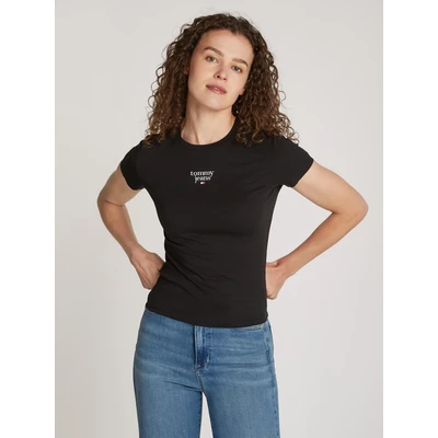 Abbildung von Tommy Jeans SLIM Essential LOGO TEE Tshirt basic, Damen, Größe: 6XL, Black