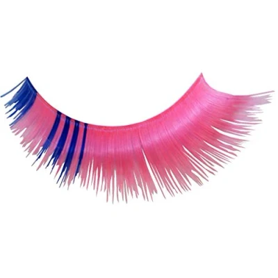 Abbildung von Eulenspiegel 000229 Künstliche Wimpern, Rosé/Blau, 1 ml Spezial Wimpernkleber, Anleitung, für Karneval, Mottoparty