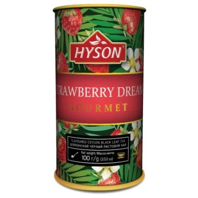 Abbildung von HAS TEE EXOTIC FRUITS GOURMET AROMATISIERTER Schwarzer &amp; GRÜNER CEYLON LOSE AROMATISIERT BLATT 100 g (Strawberry Dream Tee/Black Tea)