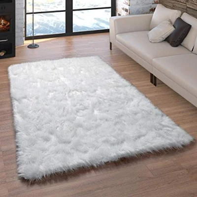 Abbildung von Paco Home Fellteppich Playa 960, rechteckig, Höhe: 64 mm, Kunstfell, Flokati Optik, Hochflor, weich und flauschig, Uni Farben