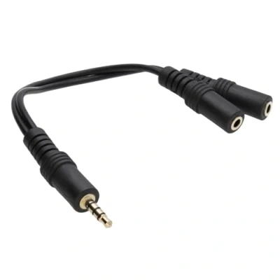 Abbildung von kenable 3,5 mm 4 Polig Kopfhörer Kabelverteiler Y Adapter Klinkenstecker Stecker Zum Doppelt Buchsen 15 cm