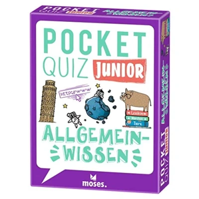 Abbildung von Moses. Pocket Quiz Junior Allgemeinwissen, Das Kinderquiz mit 100 spannenden Fragen und Fakten zu den Themen Geografie, Geschichte Sport, Für Kinder ab 8 Jahren