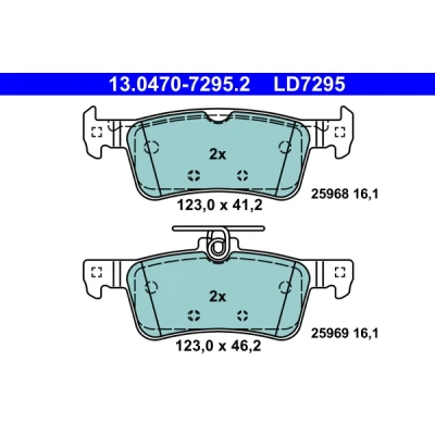 Abbildung von ATE Ceramic 13.0470 7295.2 Bremsbelagsatz nicht für Verschleißwarnanzeiger vorbereitet, exkl. Verschleißwarnkontakt PEUGEOT: 308 SW 2