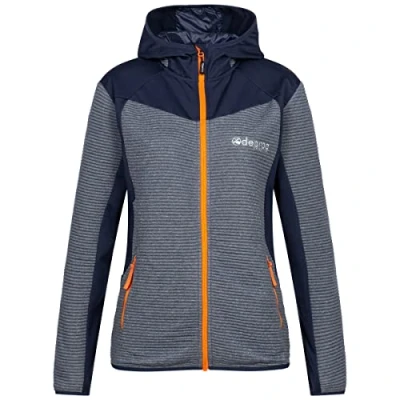 Abbildung von DEPROC Active Damen Mit Leichter Kapuze Atmungsaktive Übergangsjacke Windbreaker Elm Women Strickfleecejacke, Navy, 52 Große Größen EU